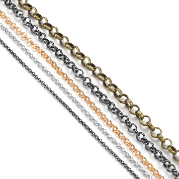 5m/lot 2-5.8mm Bulk Rolo Chain Long Jewelry Chain Extension Necklace Chains For DIY Handmade Jewelry Making Findings Accessories