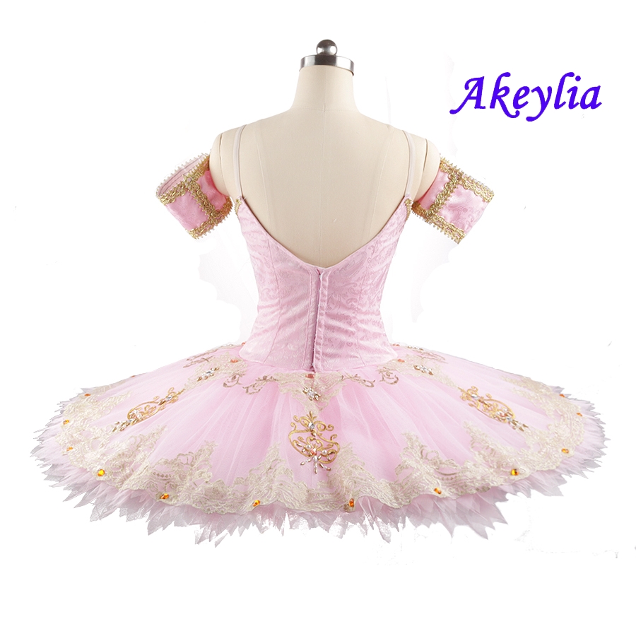 Girls Pink Classical Ballet Tutu YAGP Professional Jacquard fabric Platter pancake Tutu ballet custom for Sugar Plum Fairy Child