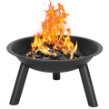 Courtyard Metal Fire Pit Bowl 22" Iron Black For Garden Backyard[US-Stock]