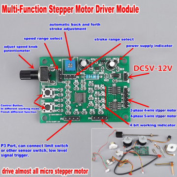 Micro Stepper Motor Control Module Board DC 5V-12V 6V 2-phase 4-wire 4-phase 5-wire Stepping Motor Driver
