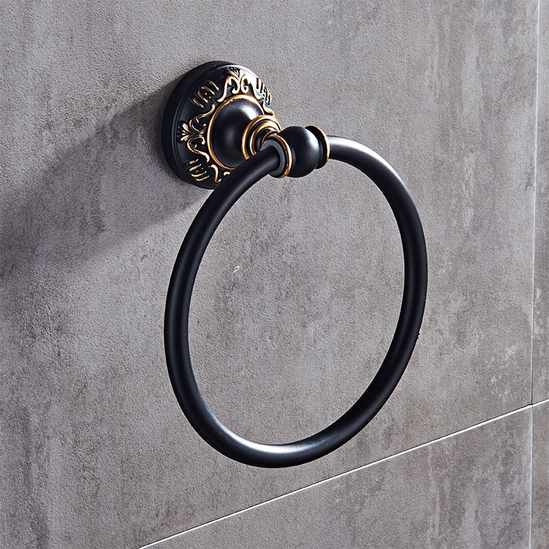 Antique/Black/White Wall-Mounted Round Towel Ring Classic Bathroom towel holder Bathroom Accessories