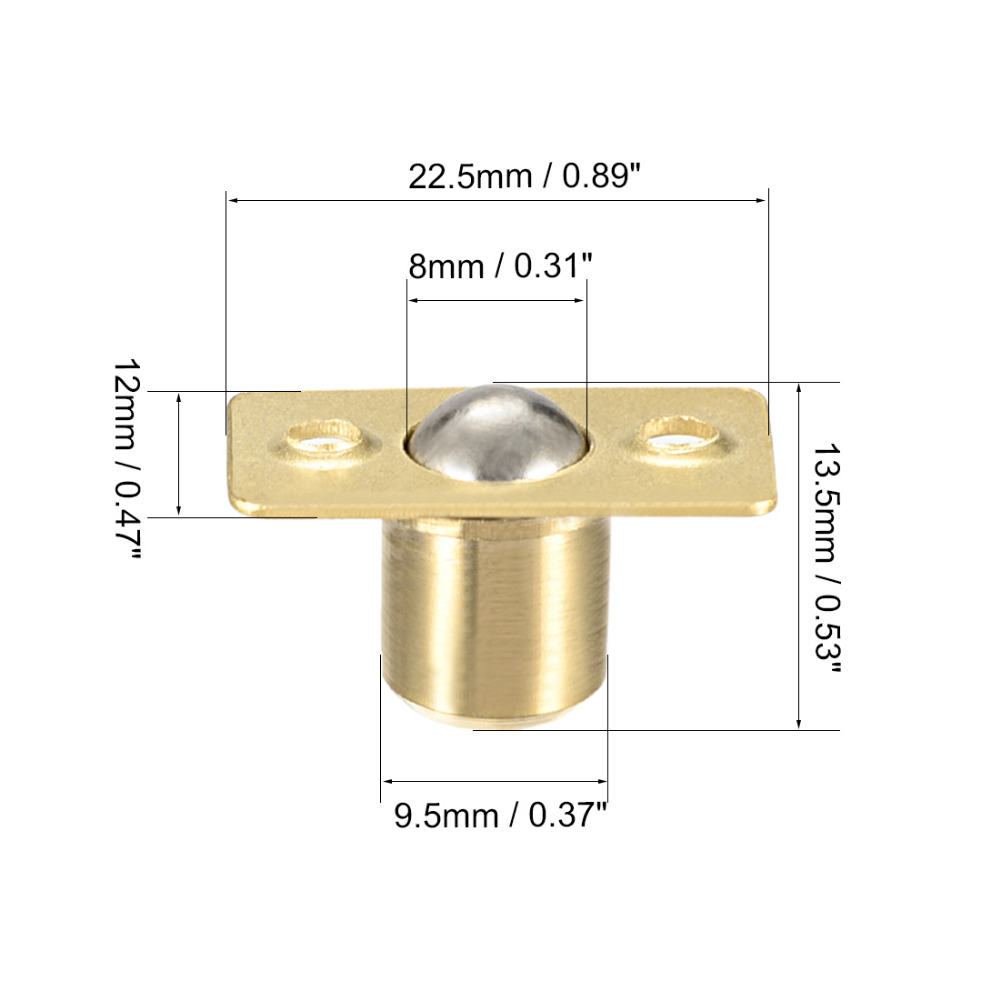 Uxcell New Arrival Small Ball Catch Door Cabinet Closet Drawer Brass Ball Catch Latch Catcher 8mm 9.5mm Shaft Dia 10 Sets