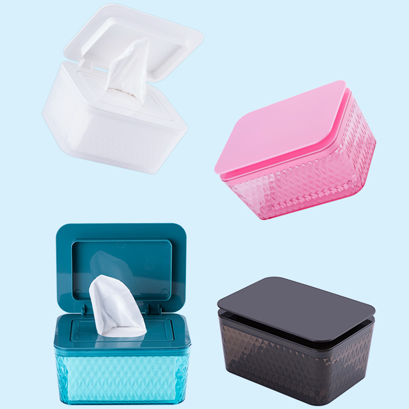 Wet Wipes Dispenser Holder With Lid Dustproof Tissue Storage Box For Home Office Multifunctional Dry Wet Tissue Paper Case