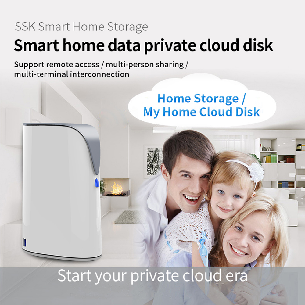 SSK 4TB Personal Cloud,Network Attached Storage Support Auto-Backup,NAS for Phone/Tablet PC/Laptop Wireless Remote Access