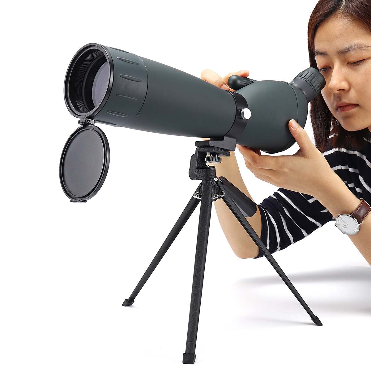 25-75X75 HD Zoom Spotting Scope Telescope Birdwatch Hunting Monocular Day Night Vision Waterproof FMC W/ Tripod Phone Adapter