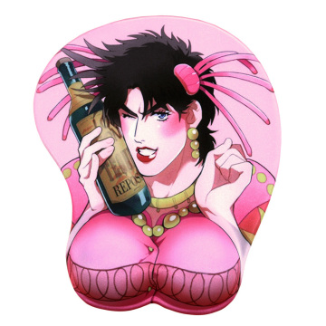 FFFAS JoJo Joseph Joestar 3D Wrist Rest Mouse Pad Mat Pink Jo Jo Bizarre Adventure Mousepad for Laptop PC