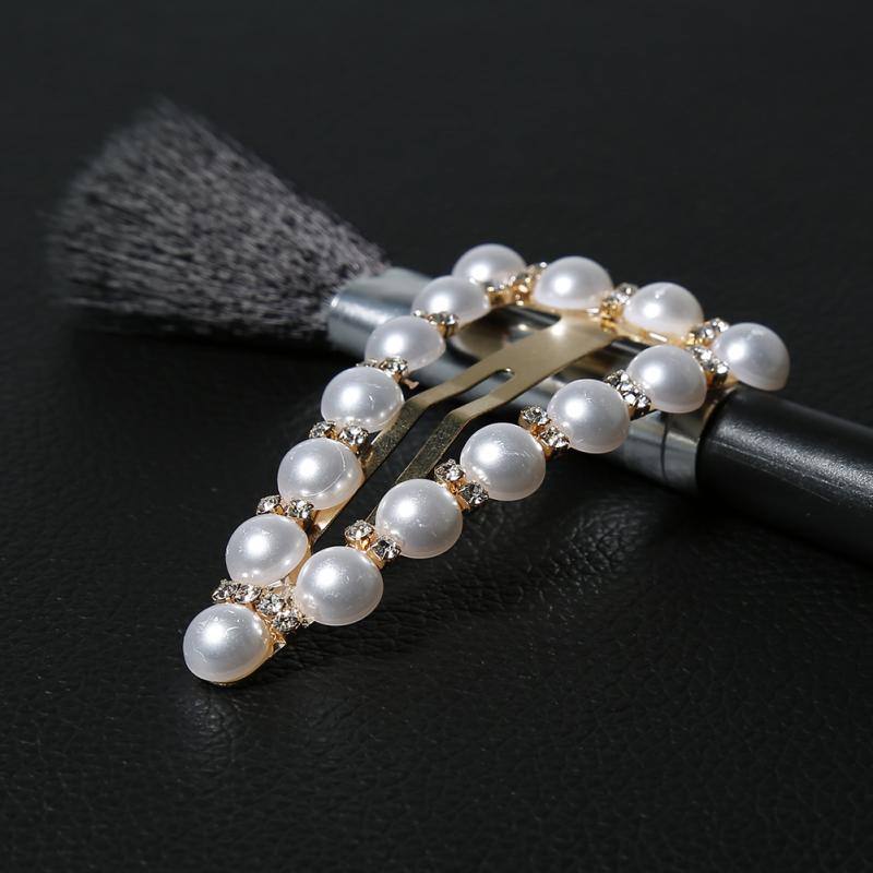 1pc Pearl Hair Clips With Snap Button For Women Girls Sweet Hair Ornament Hairpin Barrette Jewelry Hair Clip Hair Accessories