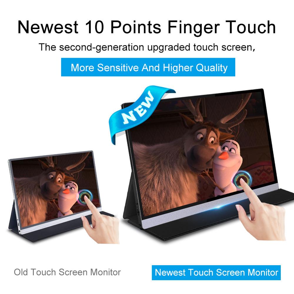 15.6 FHD 1080p Portable monitor with touch screen monitor for Ps4 Xbox Switch gaming laptop PC phone display touch LCD screen