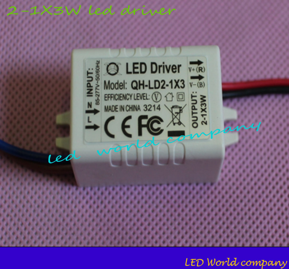 free shipping 5pcs/lot 2-1x3W 85-265V 300mA-600mA LED Driver Convertor Transformer Ceiling Light Power Supply