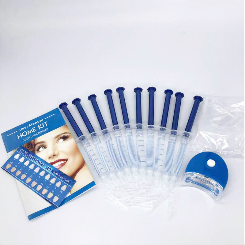 10pcs Peroxide Teeth Whitening Kit Bleaching System Bright White Smile Teeth Whitening Gel Kit With LED