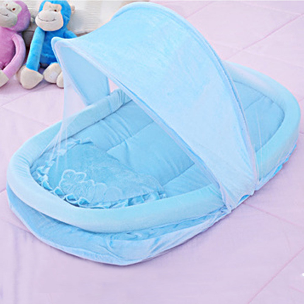 Newborn Sleep Travel Bed Newest Foldable New Baby Crib 0-3 Years Baby Bed with Pillow Mat Set Portable Folding Crib with Netting