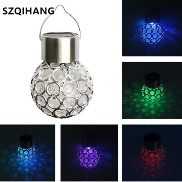 3pcs Multicolor Solar Light Waterproof Solar Rotatable Outdoor Garden Camping Hanging LED Round Ball Light Lamp Walkway Decorate