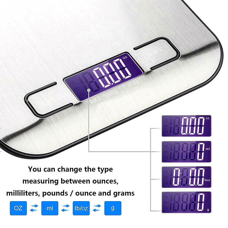 Digital Kitchen Scale 5kg Household Electronic Food Scales Diet Scales Measuring Tool Slim LCD Digital Electronic Weighing Scale