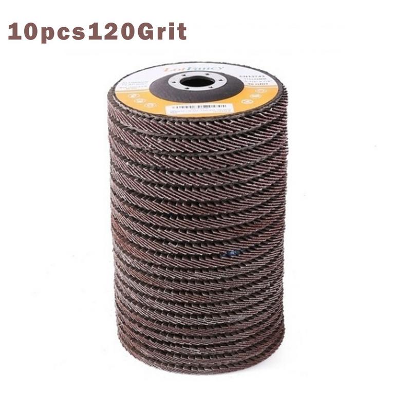 10Pcs 100mm Flap Sanding Discs 40/60/80/120 Grit Grinding Wheels Blades Angle Grinder #30