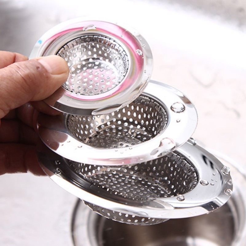 S/M/L Metal Flume Filter Mesh Kitchen Sink Strainer Trap Bath Hair Drain Hole Bathtub Wash Basin Sundries Filter No Clogging -1