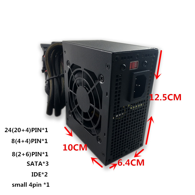 XINHANG Rate power 400W mini Case Micro PC Power Supply 6P MINI PSU 400W pc case gamer Power Supply MAX 500W Power PC 110V 220V