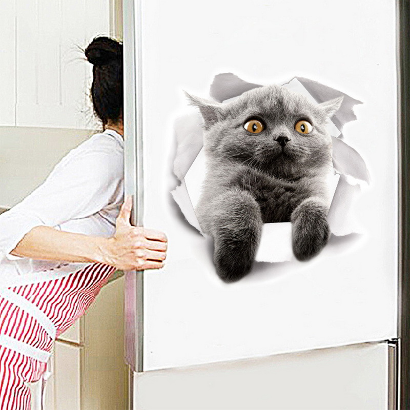 1Pcs 3D Cute DIY Cat Decals Adhesive Family Wall Stickers Window Room Decorations Bathroom Toilet Seat Decor Kitchen Accessories