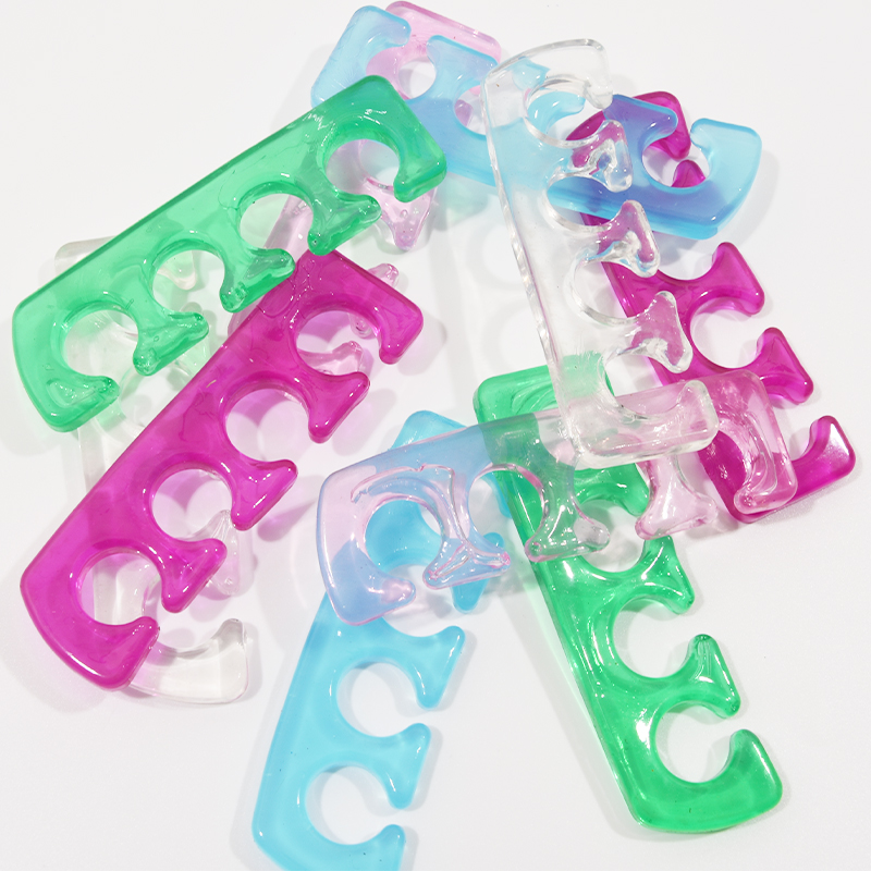 2pcs (1pair) 5 Colors Soft Silicone Finger Toe Separator Soft-Silicon Toe Separators Flexible Soft Silicone Finger Toe Spacers