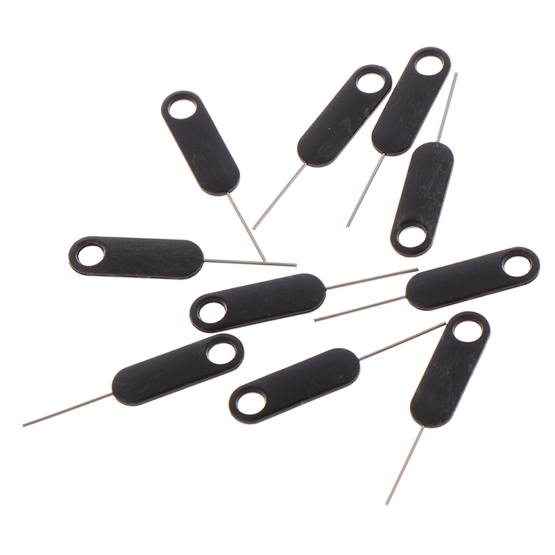 10Pcs Black Universal Sim Card Tray Pin Ejecting Removal Needle Opener Ejector for Smartphones Tablets