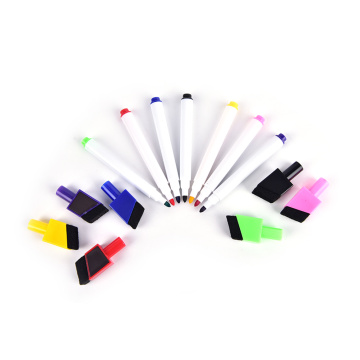 Magnetic Whiteboard Pen Erasable Dry White Board Markers Magnet Built In Eraser Office School