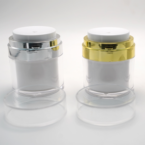 black plastic cosmetic jars