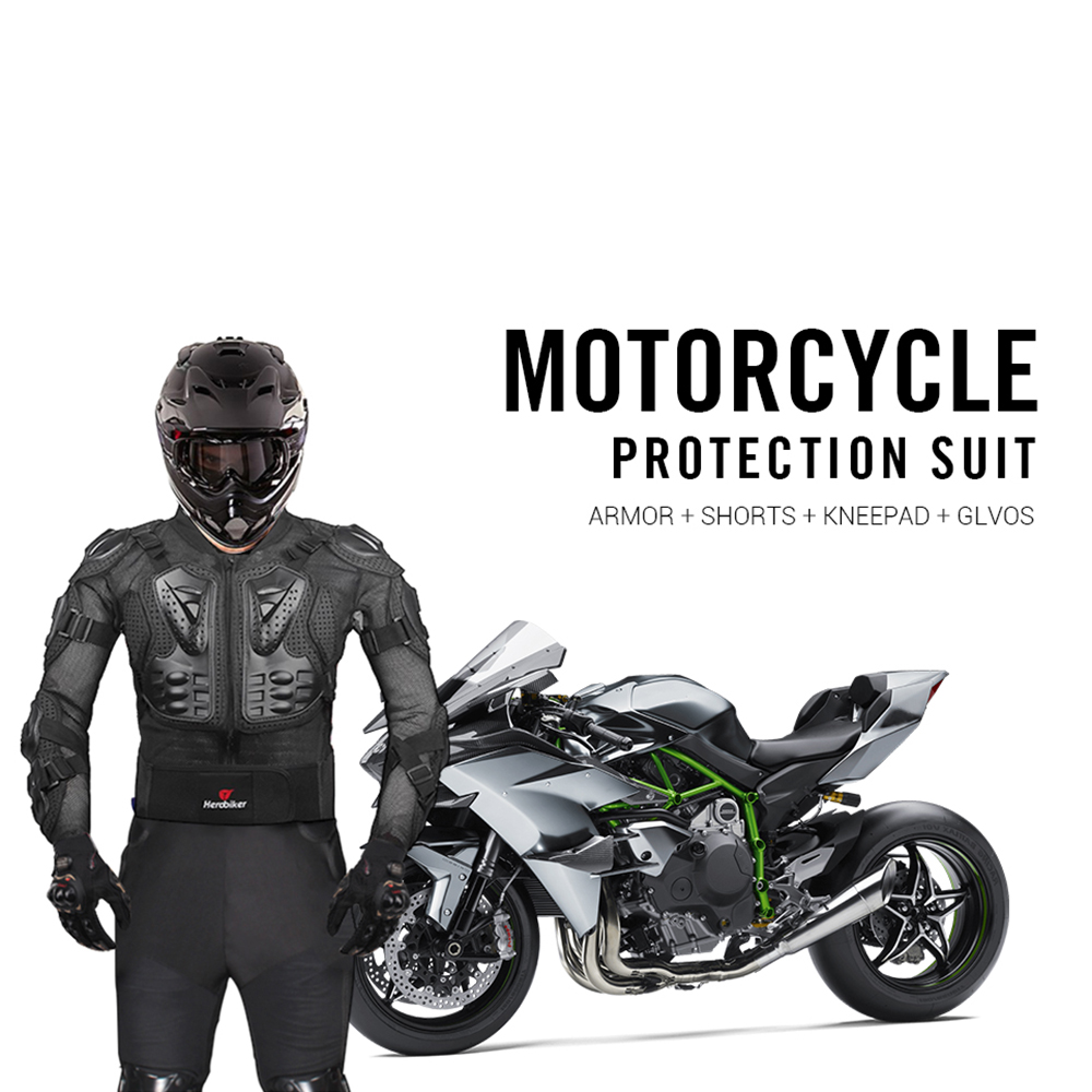 HEROBIKER Motorcycle Jackets Moto Body Armor Motorcycle Protection Motocross Motorbike Jacket With Neck Protector for Summer