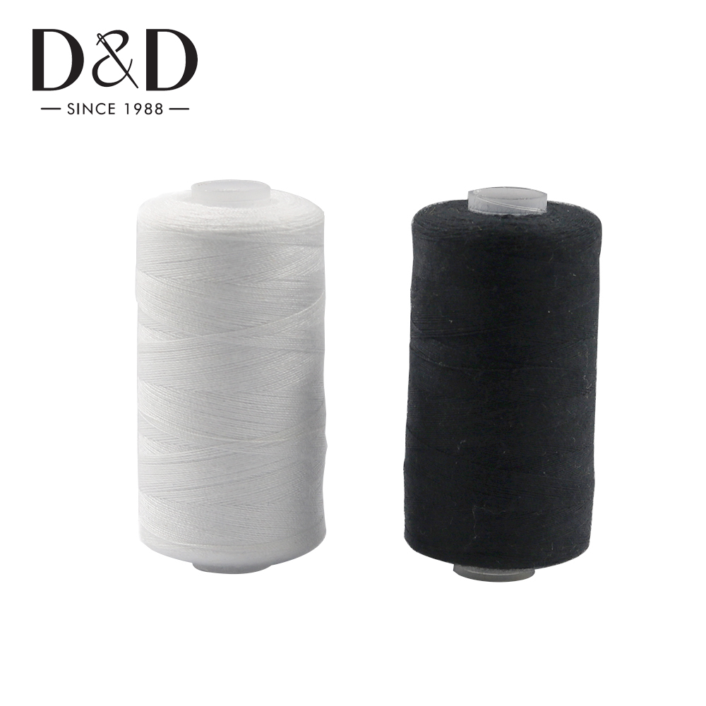 2Pcs 500M Sewing Thread Polyester Thread Set Strong And Durable Black White Sewing Threads For Hand Machines