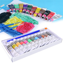 6 ML 12 Color Professional Acrylic Paint Watercolor Set Hand Wall Painting Brush