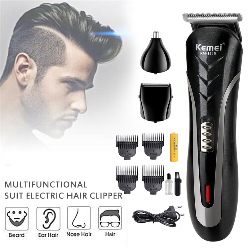 1PC Electric Razor Waterproof Wireless Multi-function Suit Nose Hair Device Haircut Beard Three-in-one Fader Comb Trimming Brush
