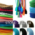 Free shipping vintage textile lamp wire retro electric cord cloth covered fabric lamp cable 2*0.75mm