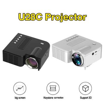 Fast Delivery UC28C LED ABS USB 16.7M 1080p HD Video Projector Home Theater Cinema Office Supply LED Projector Black/white