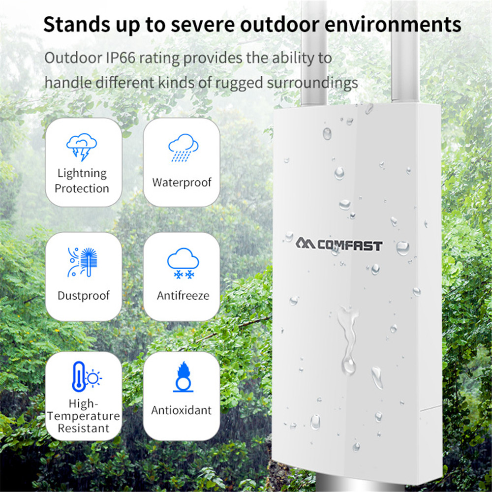 360-Degree Waterproof Outdoor Wireless Wi Fi Router 1200Mbps High Power AP Wide-Area Wi-Fi Amplifier With Omnidirection Antenna