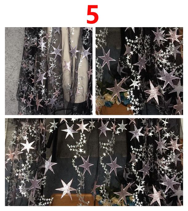 2meters/lot Stars Sequin Embroidery Fabrics Sequined Fabric For Women's Dresses And Evening Dresses Lace Mesh Decoration Fabrics