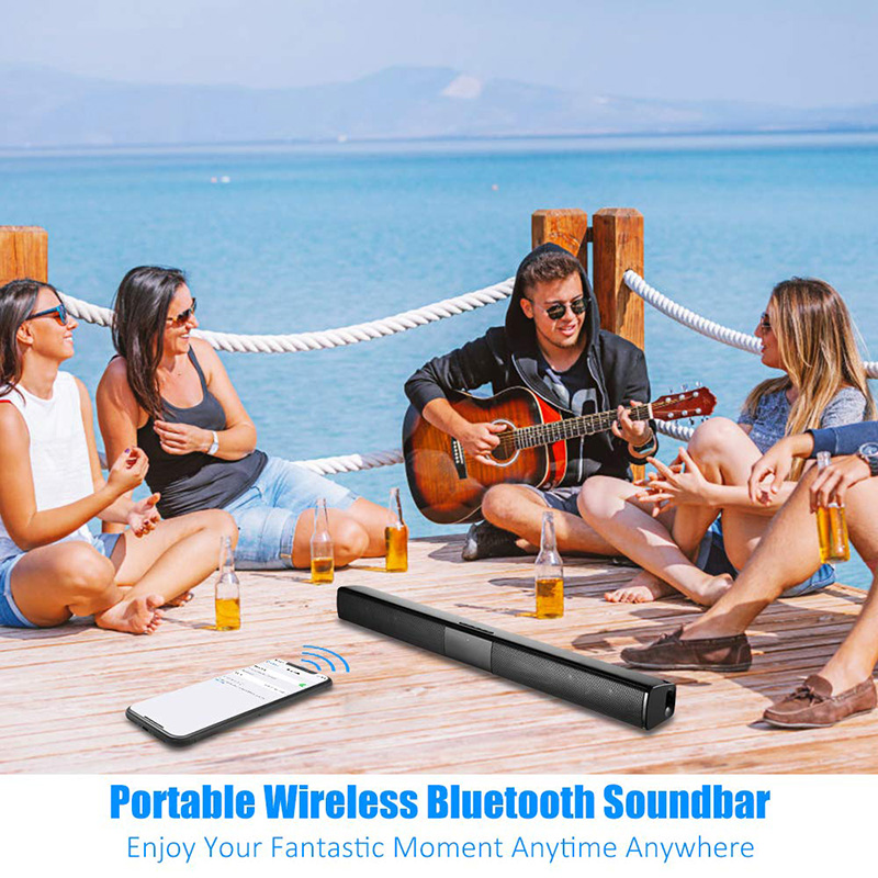 Portable Bluetooth Soundbar Speaker Wireless Sound Bar Speakers with 3 Connection Methods Home Theater Systems for TV PC