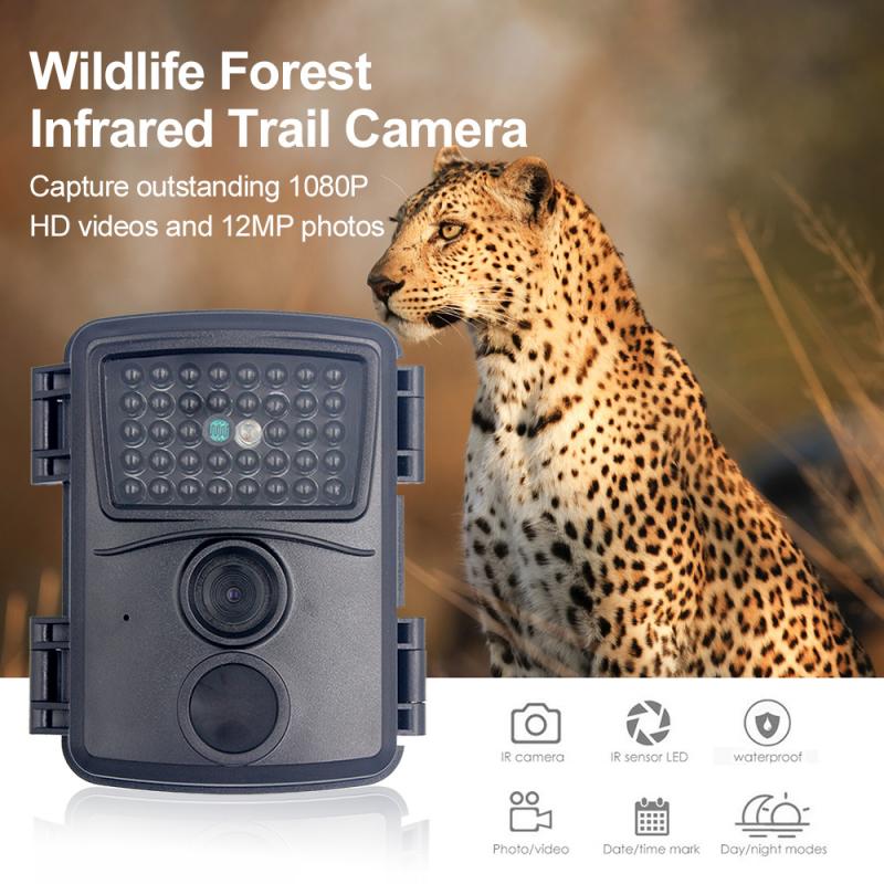 Trail Hunting Camera 12MP 1080P HD Waterproof Outdoors Camera Wildlife Scouting Hunting Camera Wild Surveillance Night Version