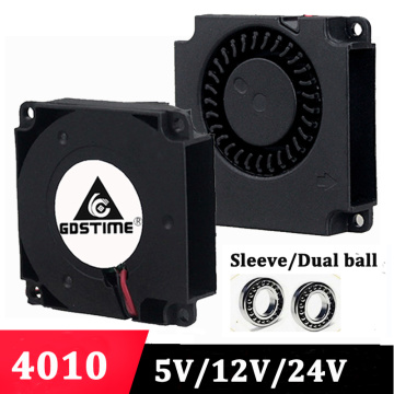 2PCS Gdstime 3D Printer Turbine 40mm Fans 5V 12V 24V 40mmx10mm 4010 DC Blower Fan Cooling Accessories Radial Turbo Heatsink