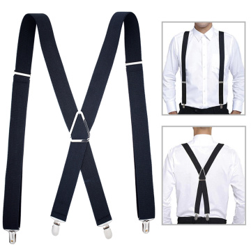 Large Size Suspenders Braces with Clips for Women Men Adult X Back Adjustable Elastic Tirante Trousers Strap Bretele Suspensorio