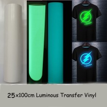 Free shipping High Quality 25cmx100cm T-shirt Luminous PU Heat Transfer Vinyl Print Cutting Plotter Heat Press Iron ON