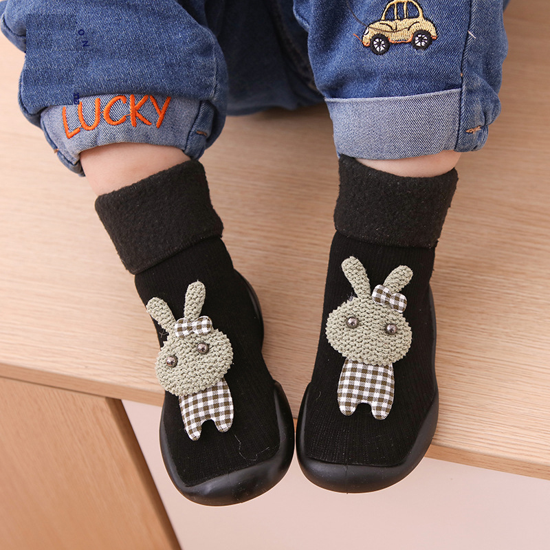 1pair New Baby Toddler Non-slip Indoor Floor Anti-slip Slippers Baby's Outdoor Breathable Cotton Thick woolen Shoes