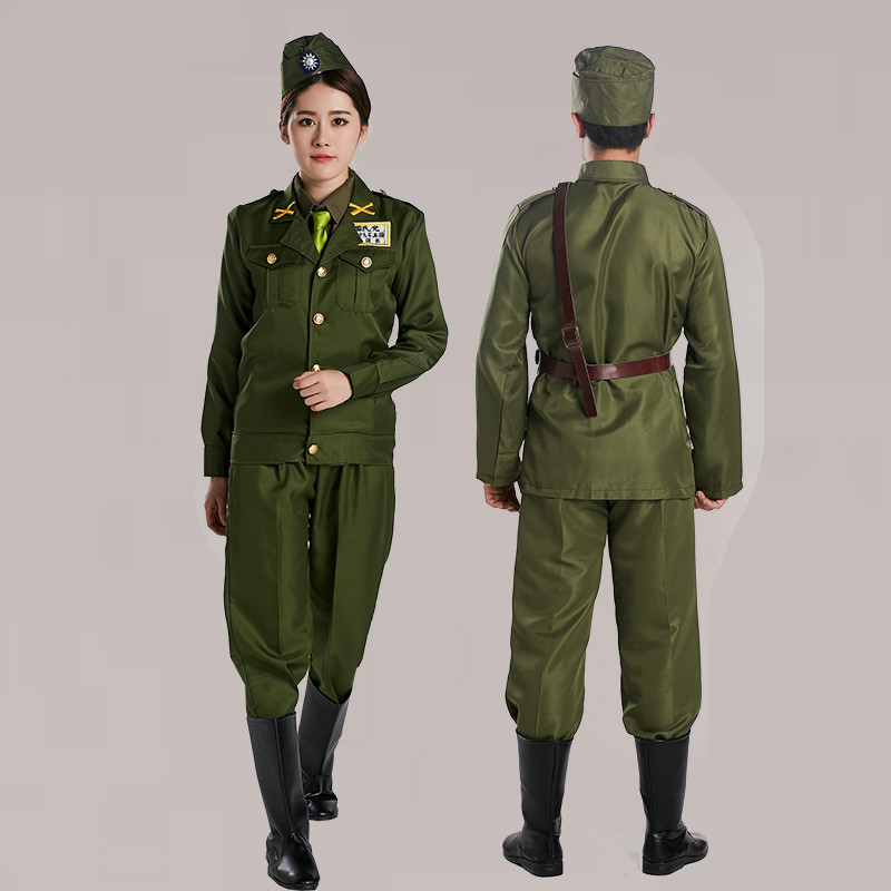 Ancient Republic of China Military Uniform Men Women Officers American Style Military Clothes Film TV Stage Costume Cosplay