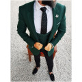 Men Wedding Suits 2020 Elegant 3 Pieces Wedding Dress Dark Green Smoking Tuxedo Jacket Terno Slim Groom Suits For Men