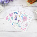 16PCS/lot Cartoon Kids Tattoo Stickers Mermaid Temporary Tattoo sets Girls Fake Tattoo Colorful Taty Children Party Flash Tatoo