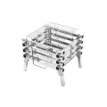Stainless Steel Camping Folding Barbecue Grill Carbon Oven Wood Stove Bonfire Rack Barbecue Incinerator for Roasting Cooking