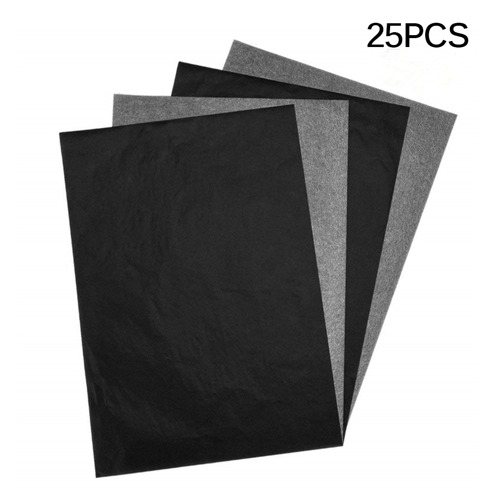 25Pcs/Set Black A4 Copy Carbon Paper Painting Tracing Paper Graphite Painting Reusable Painting Accessories Legible Tracing