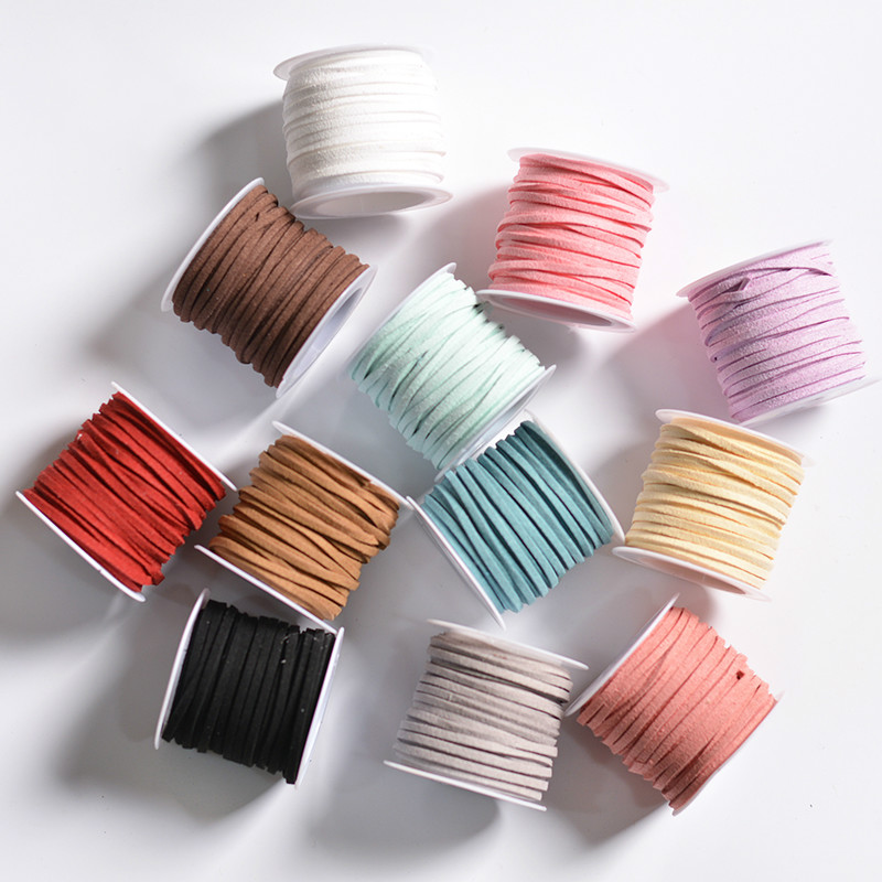 5 M Flat Faux Suede Korean Leather Cord for Necklaces & Bracelet DIY Handmade Beading Bracelet Jewelry Making Thread String Rope