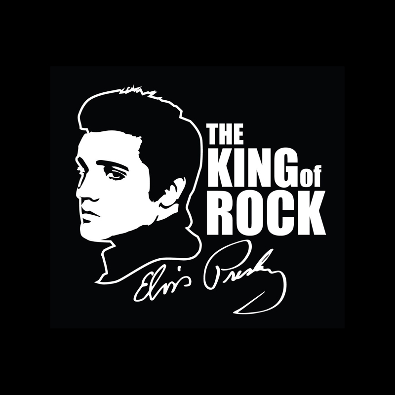 YJZT 17.1CM*15.6CM New Elvis Presley Vinyl Decal Car Sticker Rock Autograph Black/Silver C3-0010