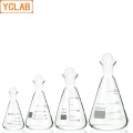 YCLAB 1000mL Iodine Flask Conical 1L Boro 3.3 Glass Wide Spout with Standard Ground Stopper Laboratory Chemistry Equipment