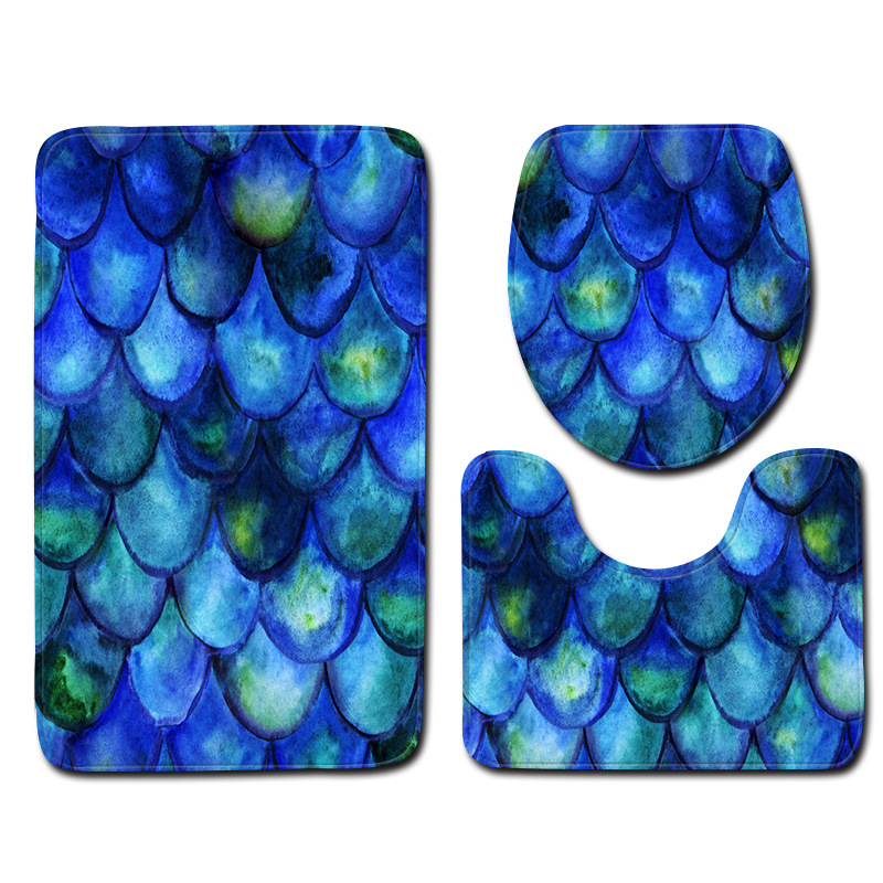 3pcs Bath Mats Set Anti-slip Bathroom Floor Mats Toilet Rug Toilet Lid Cover Rugs Absorbent Home Decor Bathroom Carpets Set