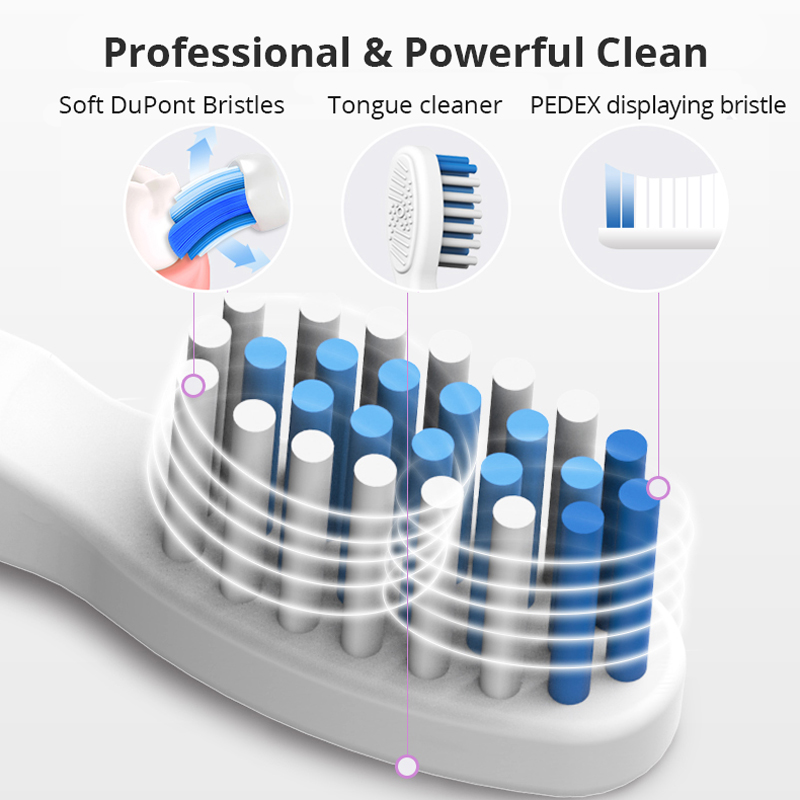 Ultra Sonic Electric Toothbrush SG958 E7 SEAGO 5 Min Smart Timer Waterproof With 3 Replaceable Brush Heads Teeth Whitening
