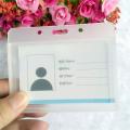 Transparent Plastic Card Sleeve ID Badge Case Clear Bank Credit Card Badge Holder Accessories